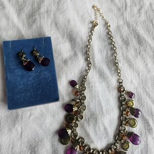 Avon Purple and Gold Necklace Set